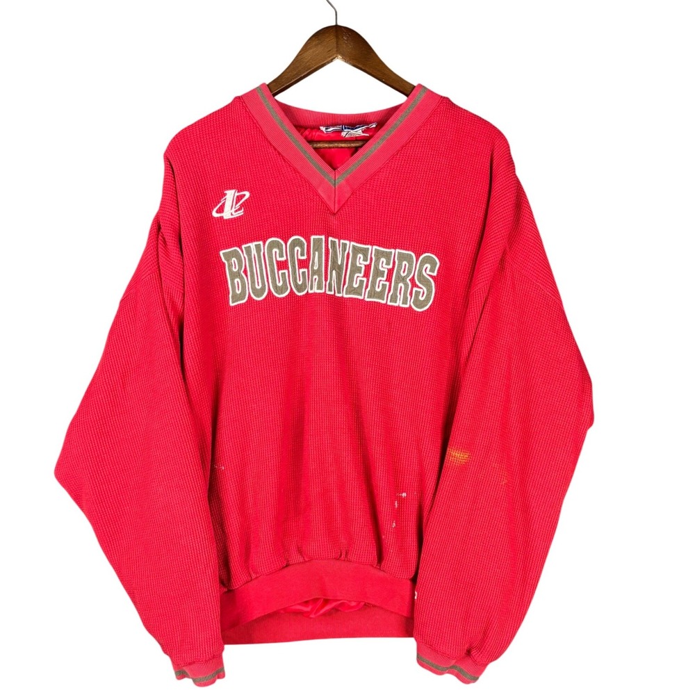 Vintage 90s Logo Athletic NFL Tampa Bay Buccaneers Red Sweatshirt Casual Sporty